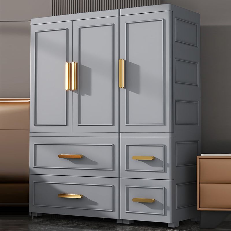 Modern Style Plastic Kids Closet Bedroom Armoire Cabinet with Door