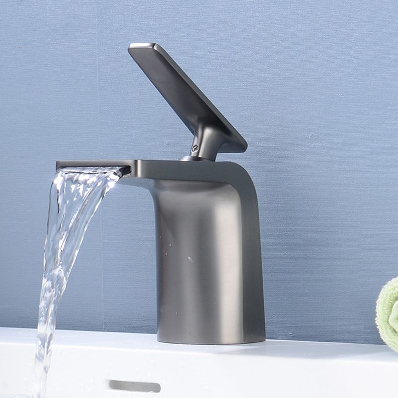 Industrial Vessel Sink Faucet Grass Lever Waterfall Spout with Drain Bathroom Faucet