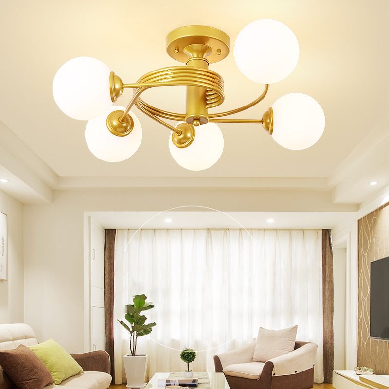 3/5-Light Black/Golden Modern Flush Mount Lighting LED Ceiling Light for Bedroom