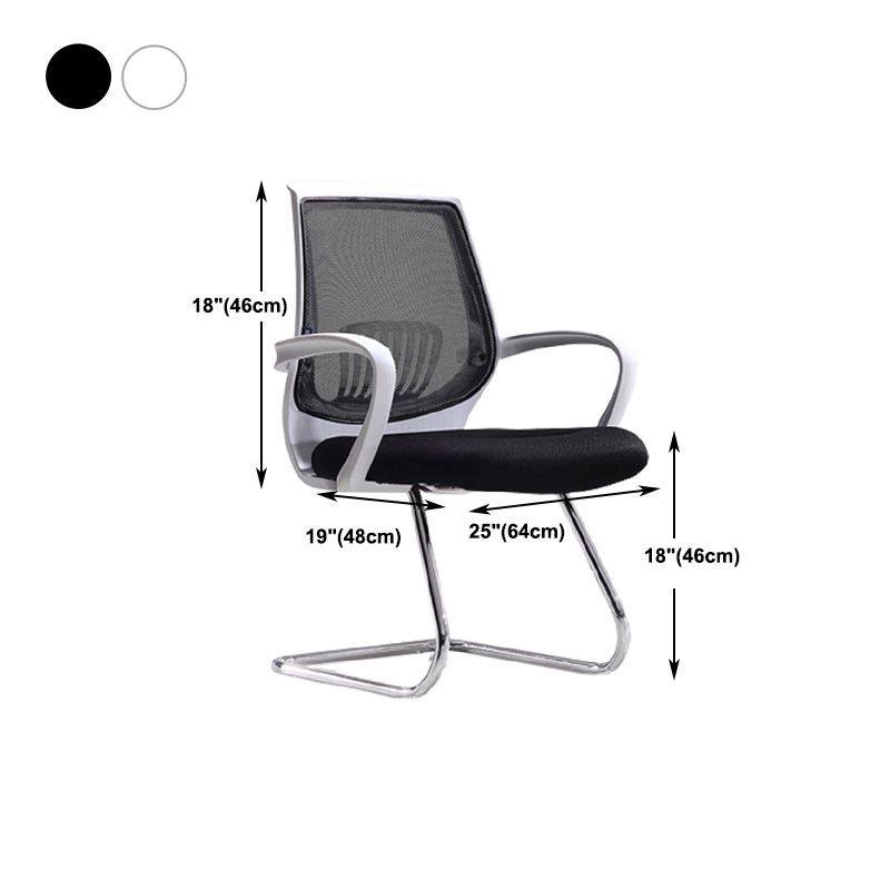 Contemporary Arm Chair Lumbar Support Fixed Arms Office Chair