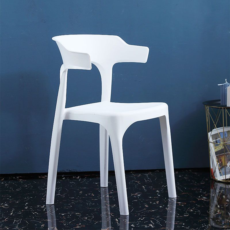 Contemporary Style Chair Kitchen Armless Chair with Plastic Legs