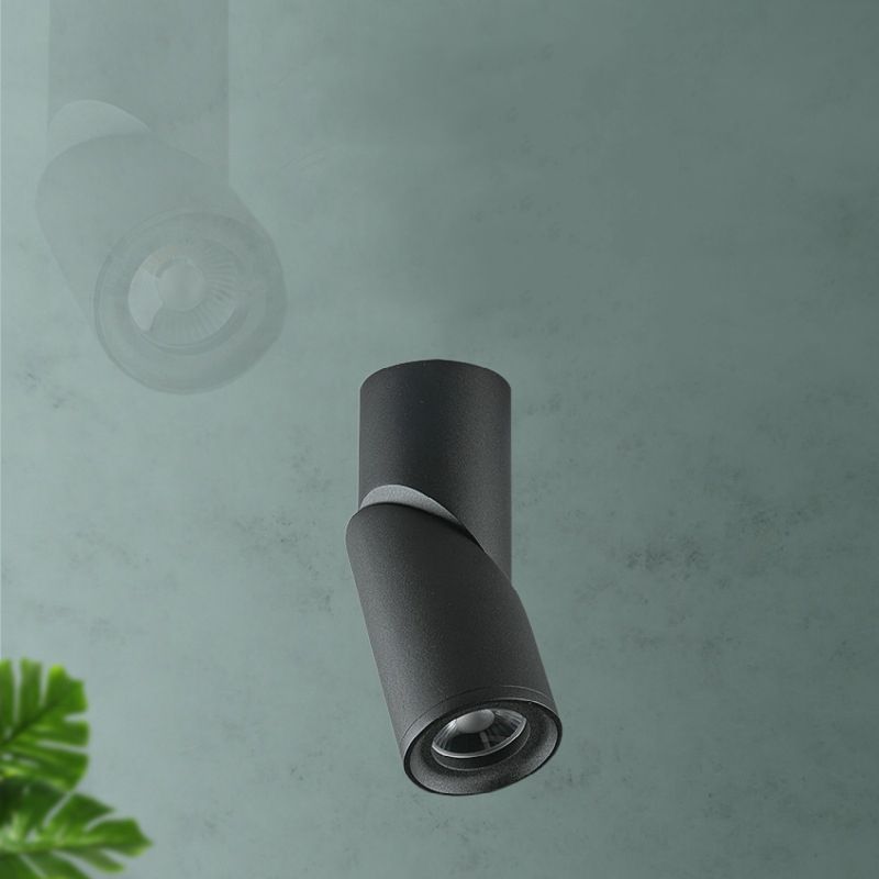 Lámpara empotrada LED de tubo negro mate, lámpara de techo empotrada de aluminio sencilla para sala de estar