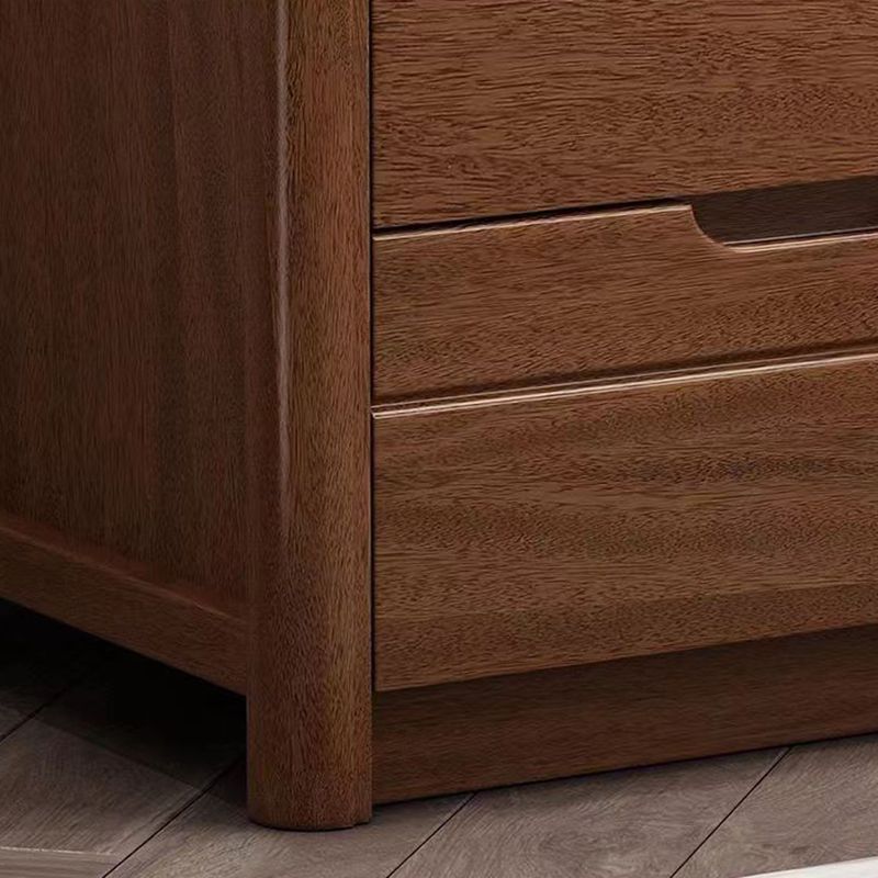 Contemporary 2 Drawers Accent Table Nightstand Antique Finish Bed Nightstand