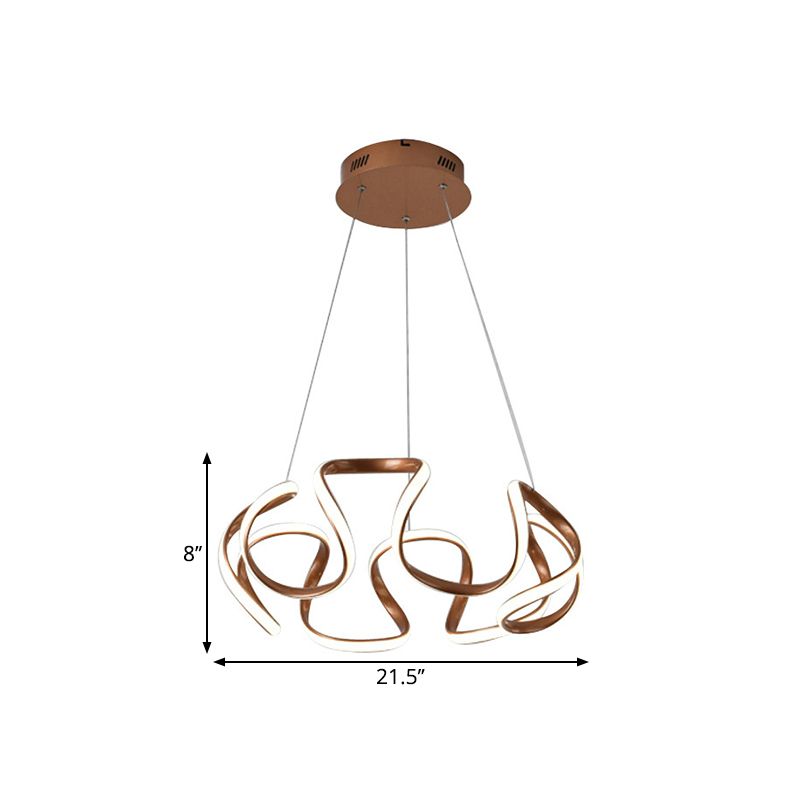 Cercle Circle Pendant Lighting Moderniste Metallic LED Brown Chandelier Pendant Light