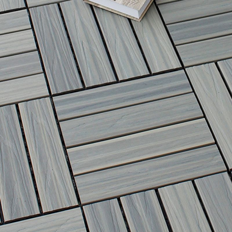 12" X 12"4-Slat Square PVC Flooring Tiles Interlocking Installation Floor Board Tiles