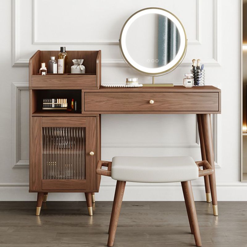 Contemporary Solid Wood Table Makeup Vanity with Drawers for Bedroom