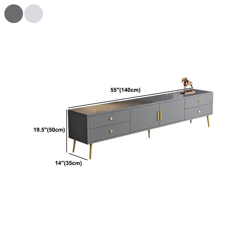 Engineered Wood TV Media Stand with Cabinet Enclosed Storage TV Console