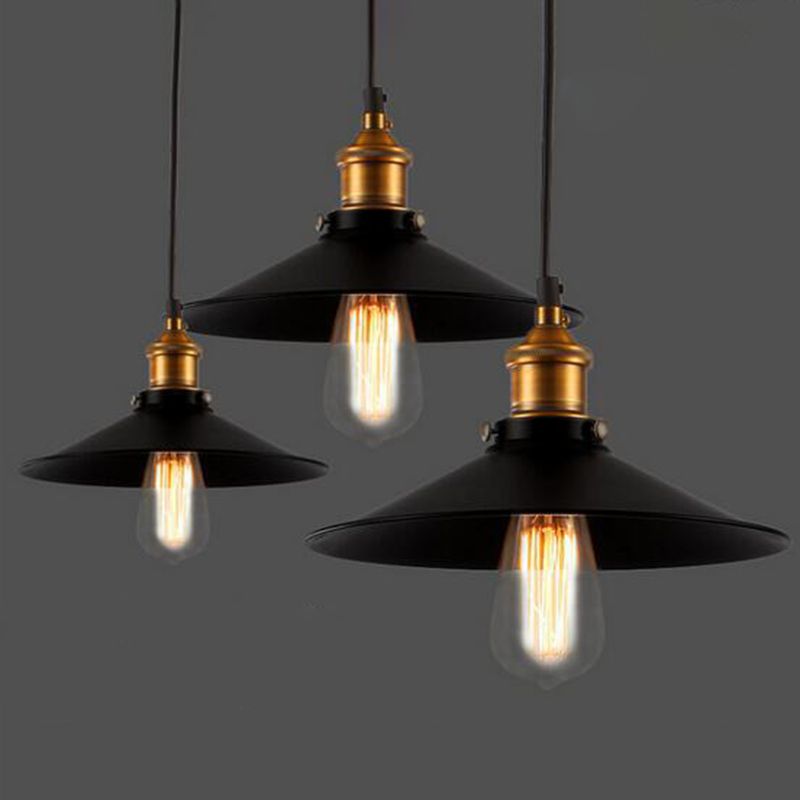 Saucer Living Room Pendant Lighting Fixture Loft Style Metal Hanging Ceiling Light