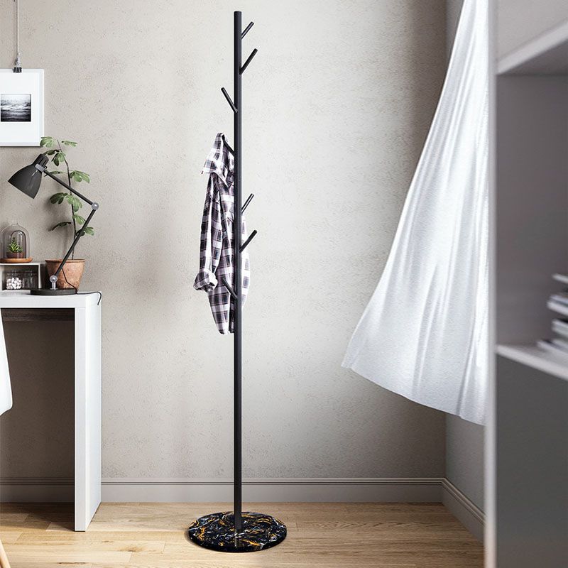 Modern Iron Entry Hall Tree 66.92" H Standing Coat Hanger for Living Room