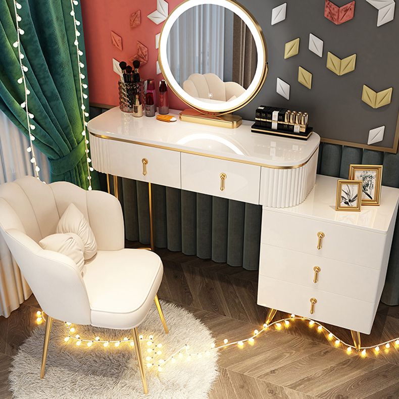 Glam Bedroom Vanity Dressing Table Wood Mirror Makeup Vanity Desk