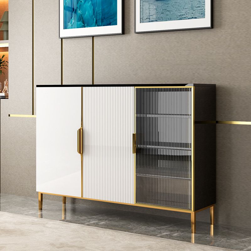 Contemporary Stone Sideboard Dining Room Adjustable Shelves Sideboard