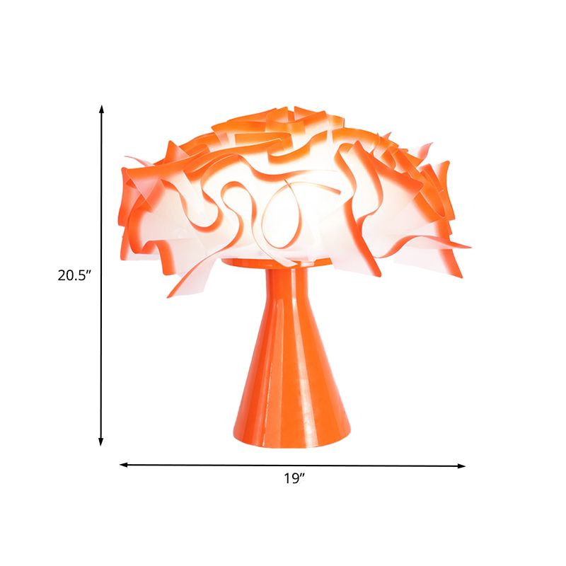 LED -Schlafzimmer Tischbeleuchtung moderne orangefarbene Nachttischlampe mit Blumenacrylschatten