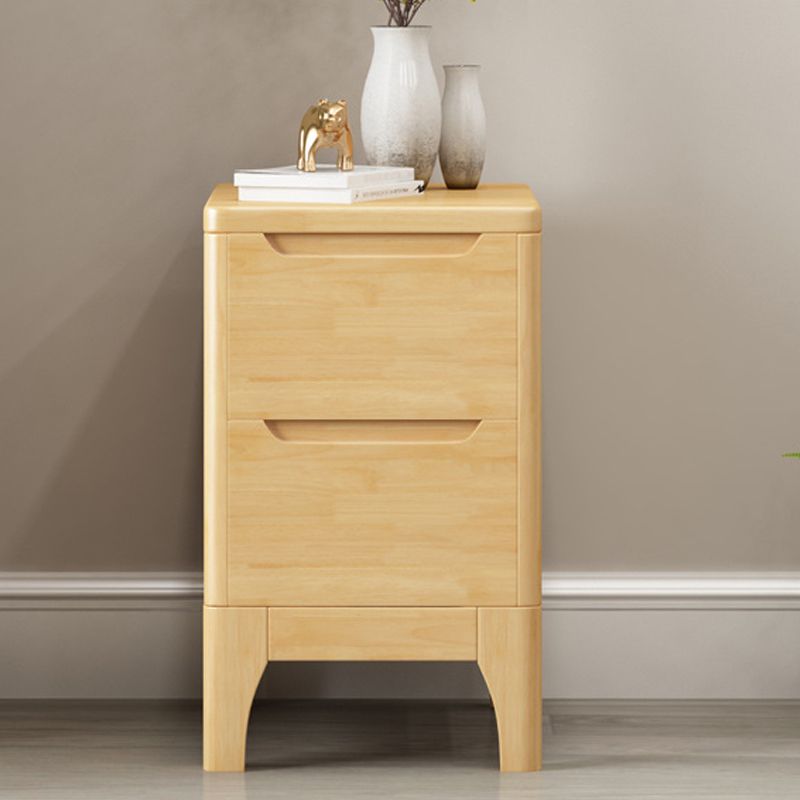 Solid Wood Accent Table Nightstand Contemporary Night Table with Drawers