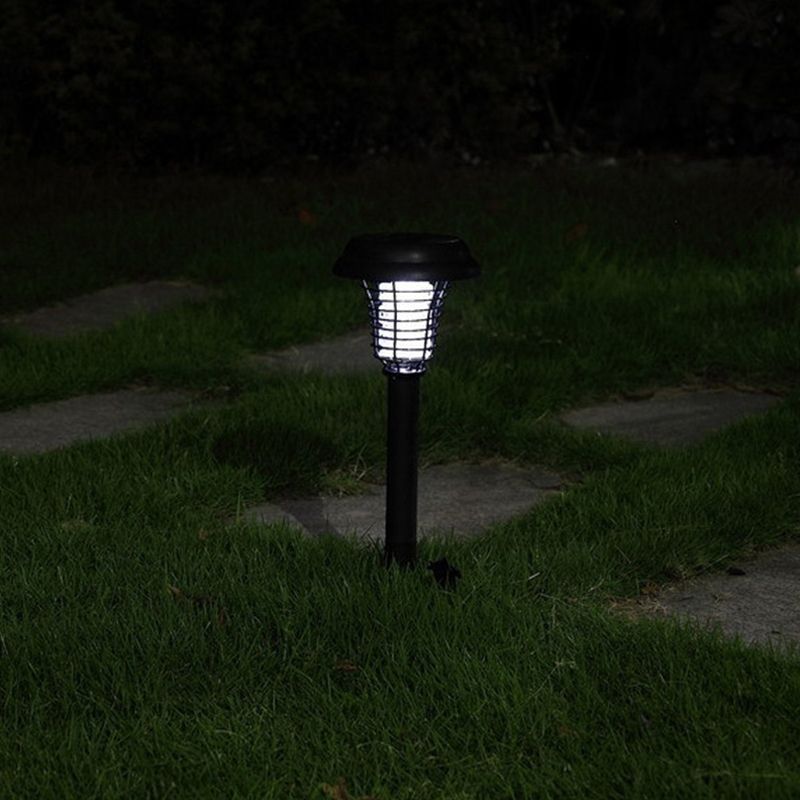 Pin Shaped Mosquito Repellent Lamp Decorative Plastic Backyard Solar LED Ground Lighting in Black