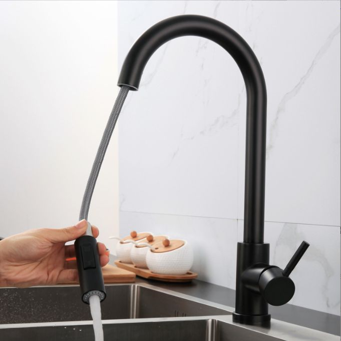 Modern Touch Kitchen Faucet Stainless Steel Single Handle Retractable Kitchen Faucet