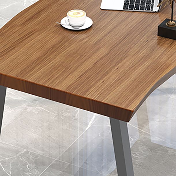 Contemporary Style Office Desk Solid Wood Brown Meeting Writing Desk