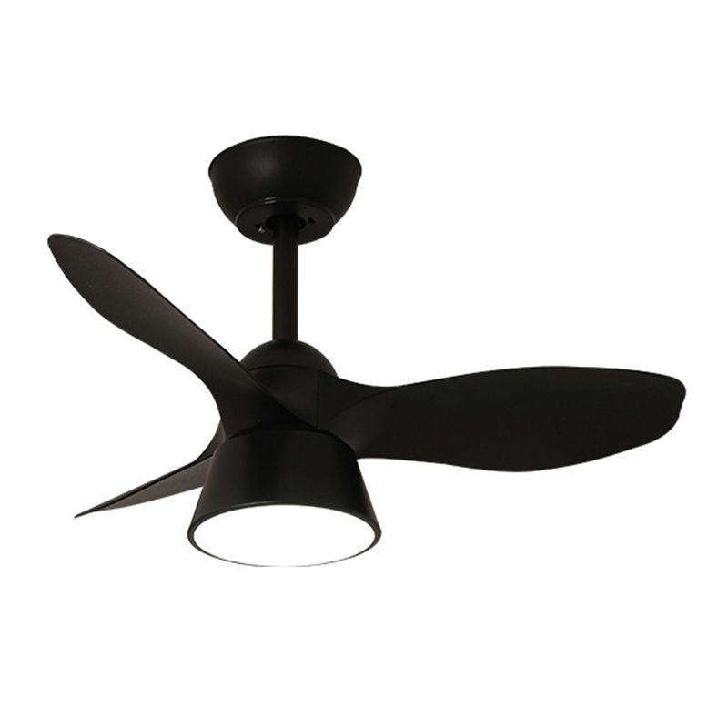 Minimalist LED Fan Light Fixture in Black / White Metal and Plastic Ceiling Fan