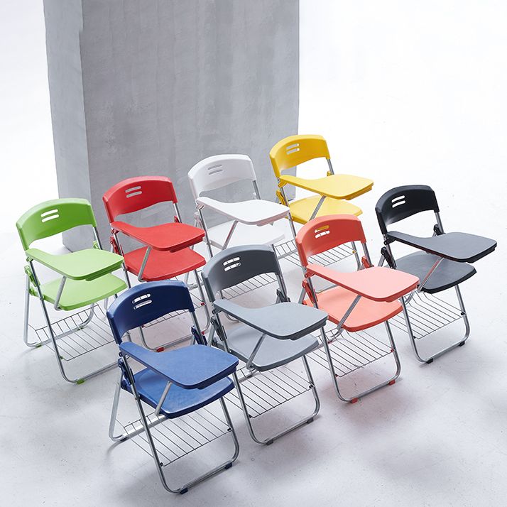 Contemporary Folding Conference Chair Plastic Back and Seat Armless Chair