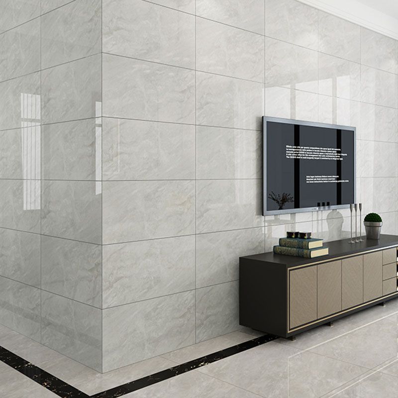 Rectangle Floor Tile Straight Edge Marble Texture Effect Design Floor Tile