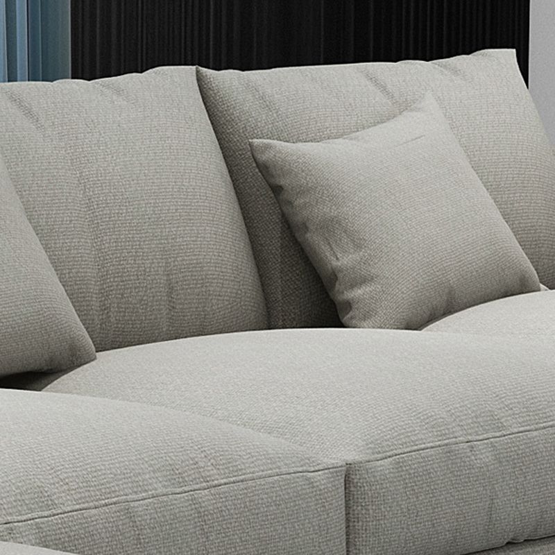 Square Arm  Sectional for Living Room with Pillowed Back Cushions