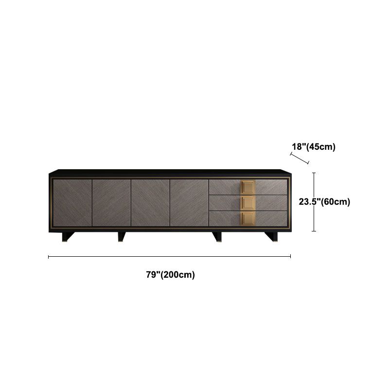 Contemporary TV Stand with Drawers Enclosed Storage TV Media Stand