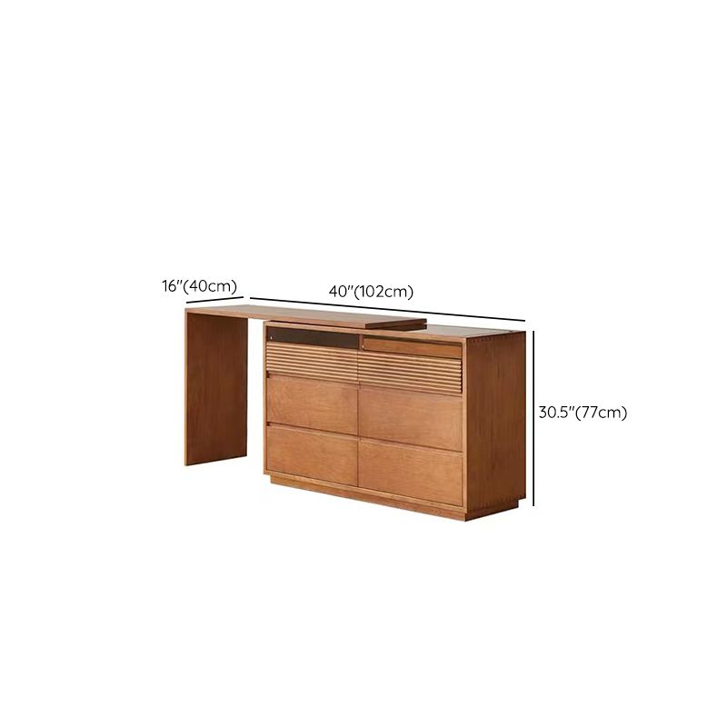 Scandinavian Brown Solid Wood with Drawer Bedroom Vanity Dressing Table