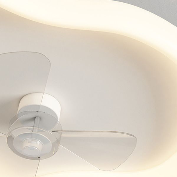 Modernism 2-Light White Ceiling Fan Lamp Unique Acrylic Ceiling Fan Light