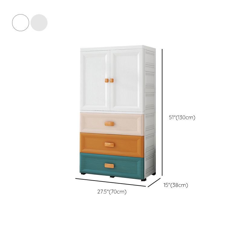 Modern Style Kid's Wardrobe Plastic Door Wardrobe Closet for Bedroom