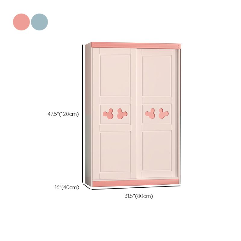 Manufactured Wood Wardrobe Cloth Rod Included Wardrobe Closet with 2-door