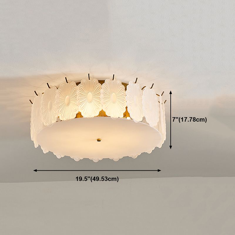 Redonda cerca de la lámpara de techo de estilo de oro de estilo de vidrio de estilo moderno