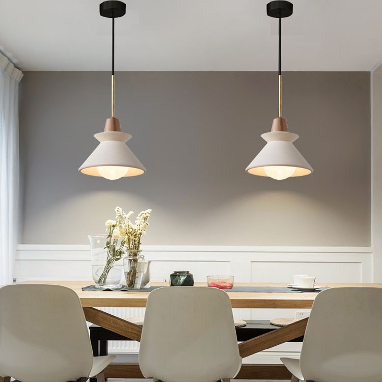 Moderne eenvoudige kegel plafond kroonluchter cement hangend licht voor woonkamer