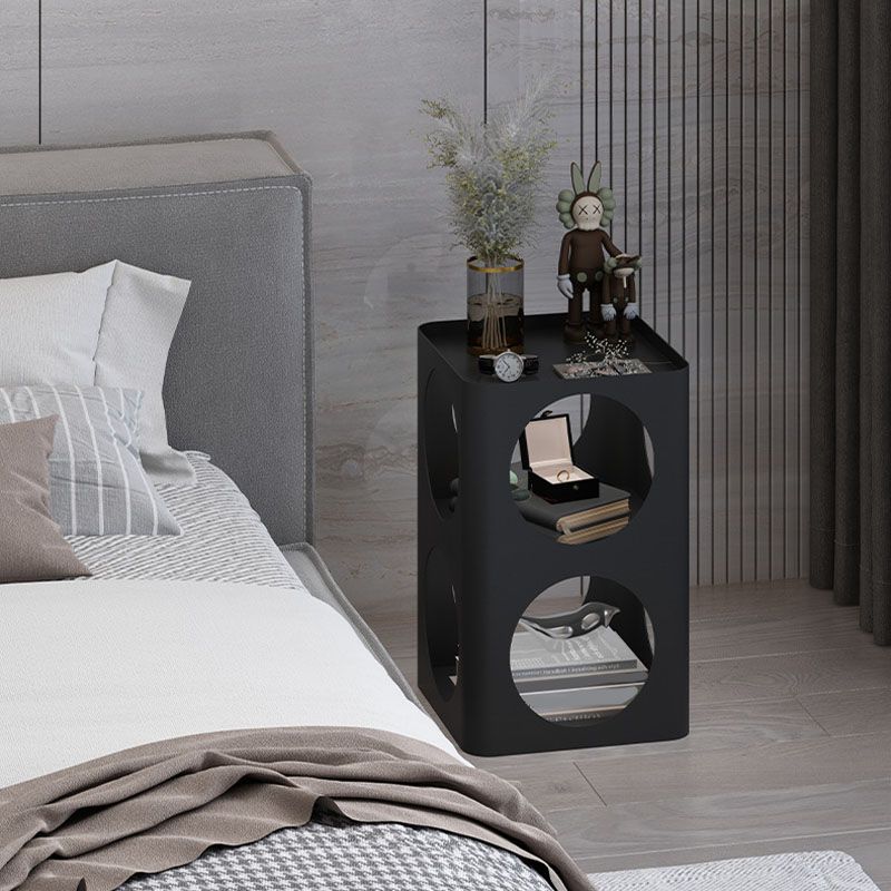 Modern Open Storage Bedside Cabinet Metal Night Table for Bedroom