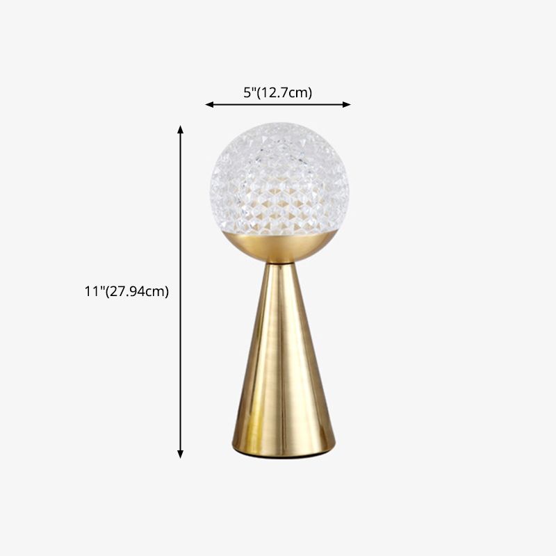 Postmodern Ball and Cone Night Lamp Acrylic Single-Bulb Bedroom Table Light