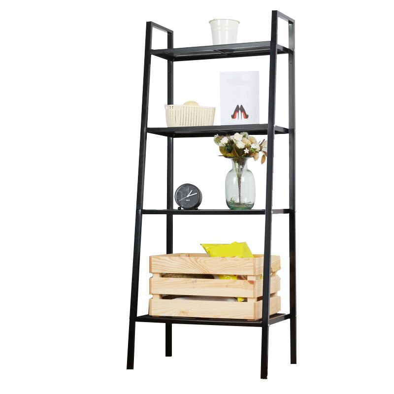 Modern Style 4 Levels Bookcase Open Back 59" H X 14" W Ladder Bookshelf