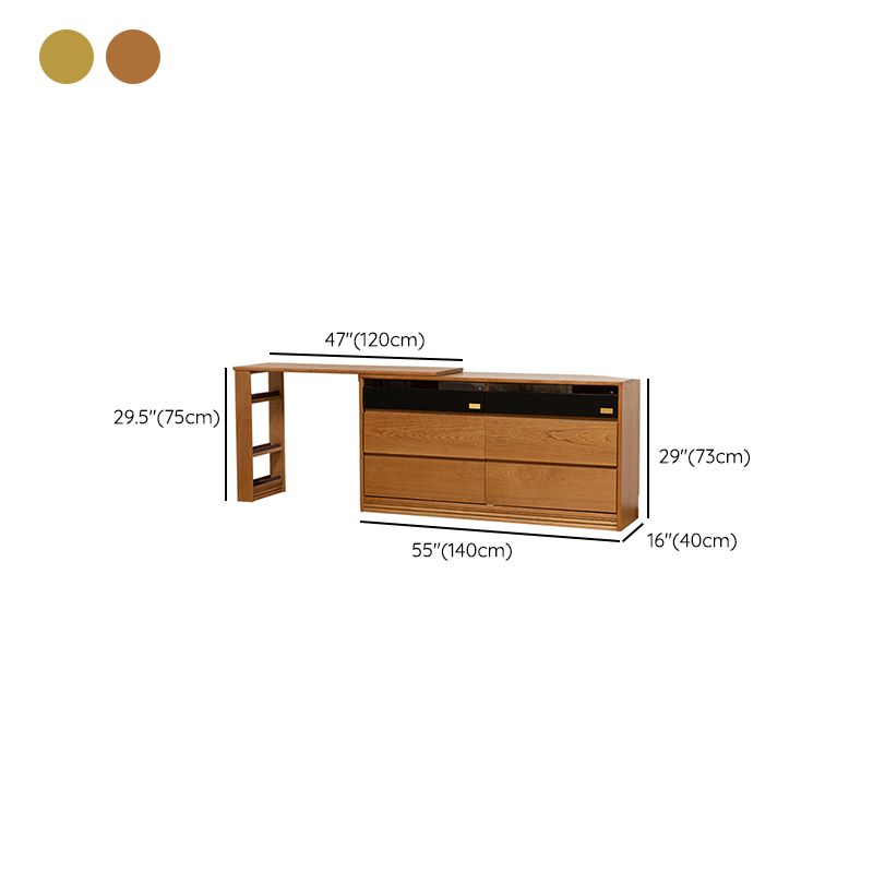 Solid Wood Bedroom Natural Vanity Dressing Table with Drawers