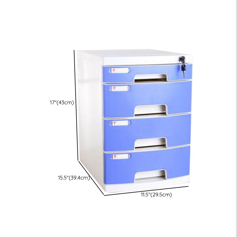 Coastal Cabinet Plastic Locking Drawers File Cabinet for Office