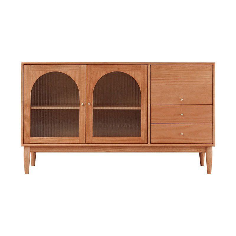 Modern Sideboard Buffet Cabinets Drawers and Doors Pine Solid Wood Buffet Sideboard