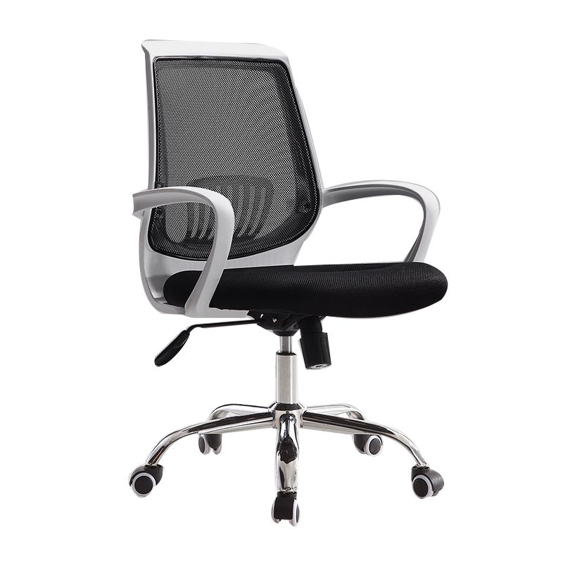 Modern Fixed Arms Office Chair Tilt Mechanism Steel Desk Chair