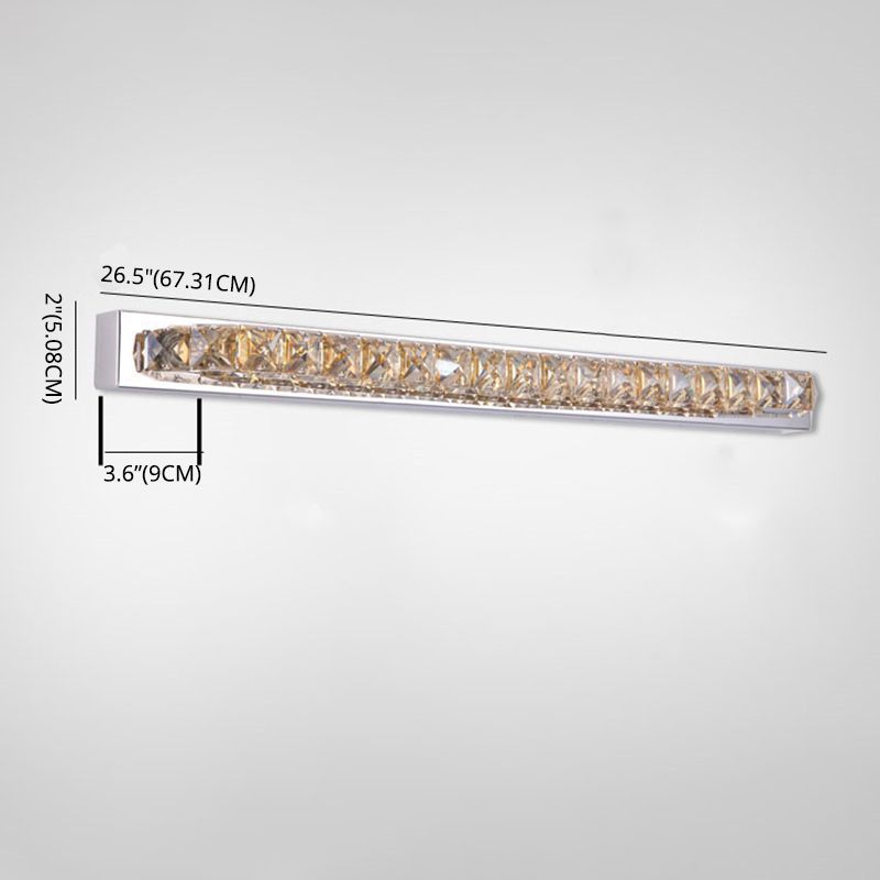 Mobile rettangolare a specchio rettangolare Vanity Luce LED LED Crystal Montate Vanity Lights