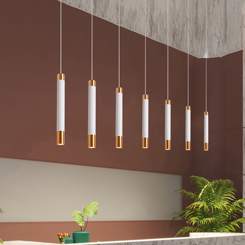 Modern Style Aluminum Pendant Light Cylinder Shape Hanging Pendant for Bedroom