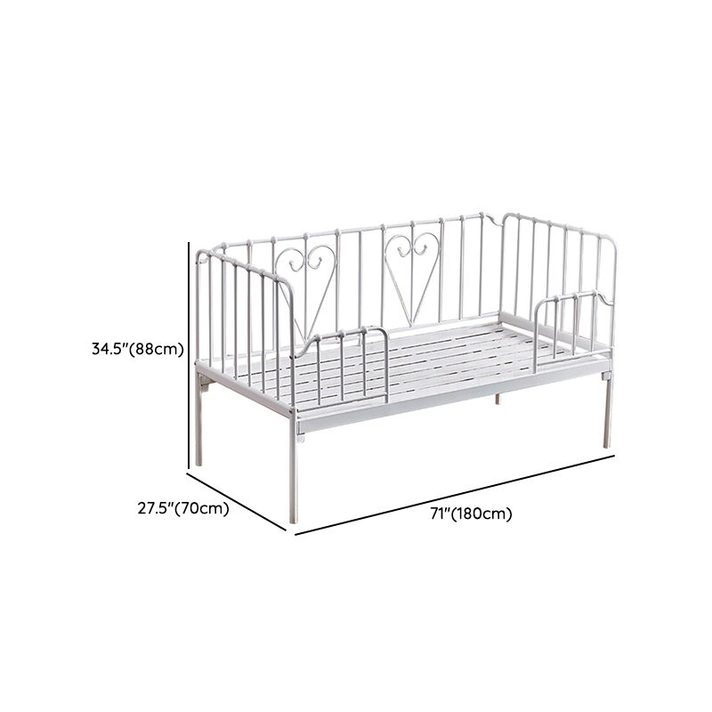 Industrial Rectangle Crib Metal Crib with Guardrails Baby Crib