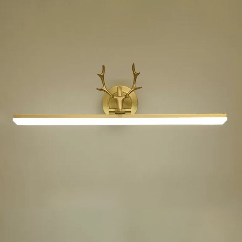 Linear Shape Wall Lamp Modern Style Metal 1 Light Sconce Light in Black/Brass