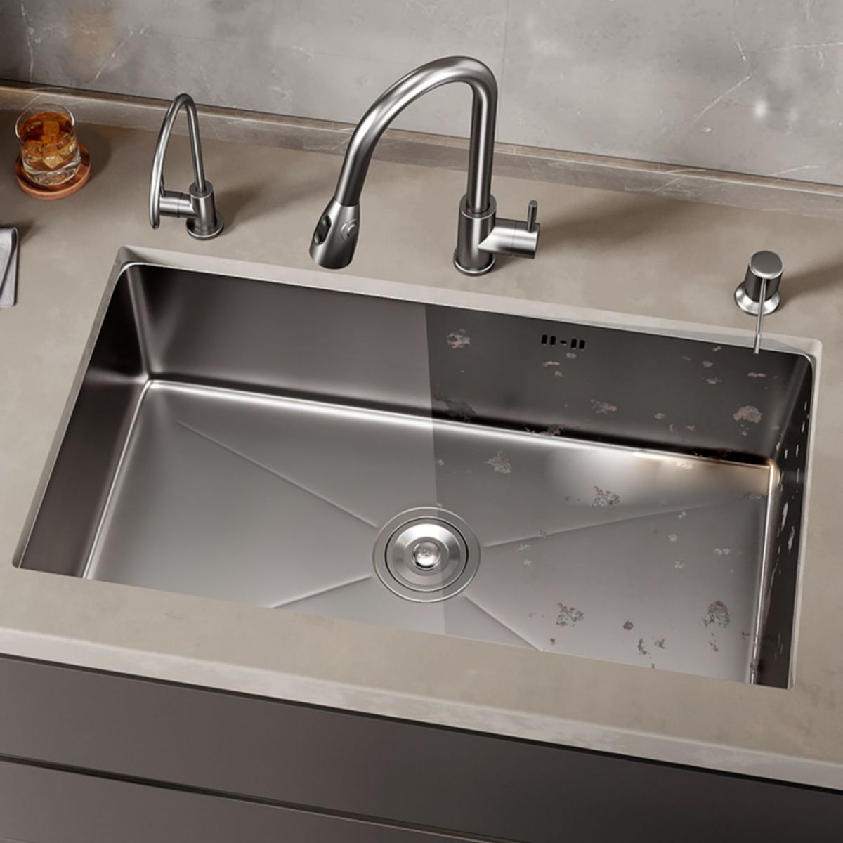 Kitchen Sink Noise-cancelling Design Modern Style Drop-In Kitchen Sink