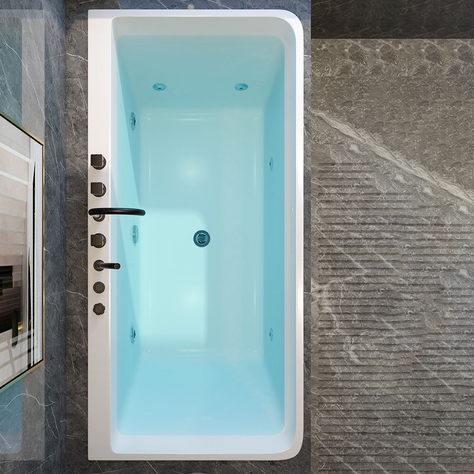 Modern Rectangular Bath Drop-in Acrylic Soaking White Bathtub