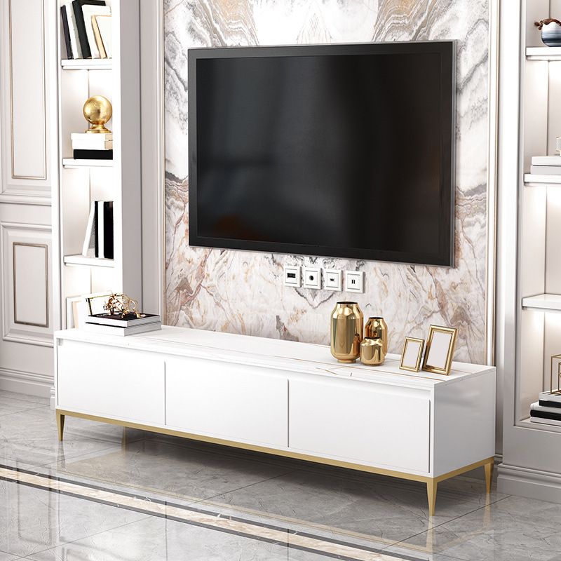 16" W Glam TV Media Stand Enclosed Storage TV Stand Console with Drawers