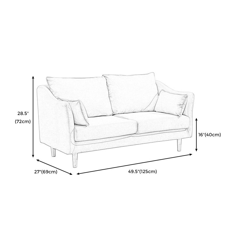 Sofa de espalda suelta escandinava 27.17 "H Loveseat slipbovered de brazo cuadrado H