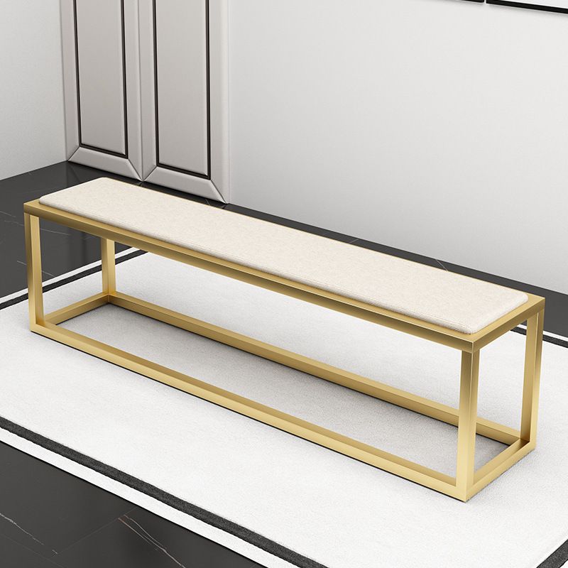 Contemporary Upholstered Bench Home Rectangle Seating Bench with Metal Legs