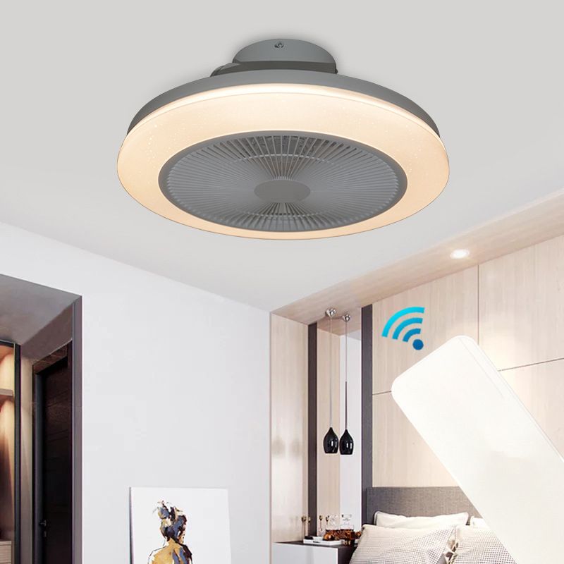 RGB Flush Mount ventilateur Light Modern Chambre Bluetooth Musique semi-flush Mount Light