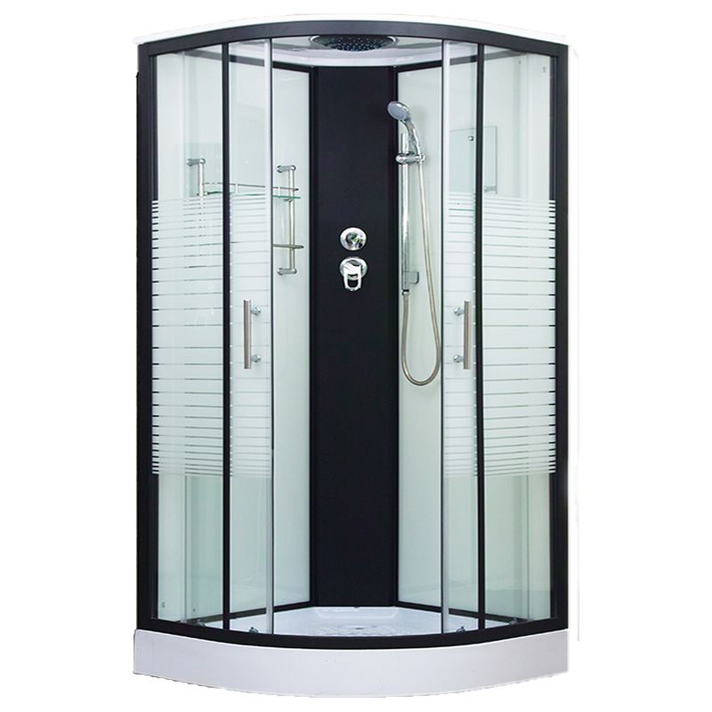 Clear Glass Double Sliding Shower Enclosure One Piece Framed Shower Enclosure