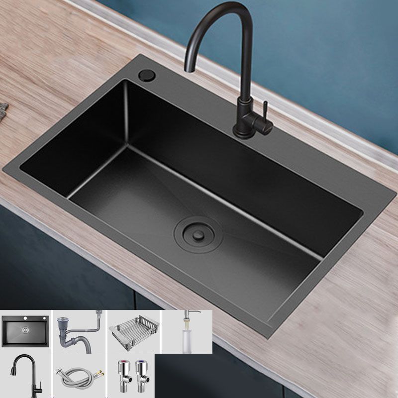 Modern Workstation Stainless Steel with Basket Strainer and Faucet Kitchen Sink